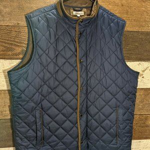 Peter Millar Essex Quilted Vest Navy Size XL 6 Pockets & Crown Logo MF19Z13